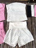 White polka dot set